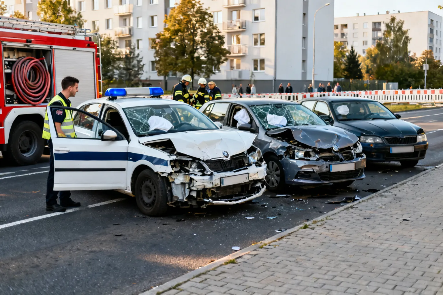 Kolizja czterech samochodów na ul. Murckowskiej w Katowicach