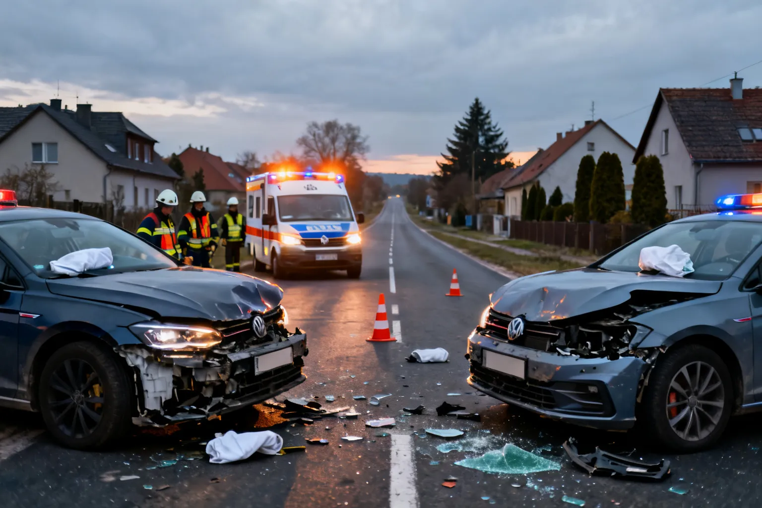 Wypadek DK81 Bąków — zderzenie dwóch aut, droga zablokowana
