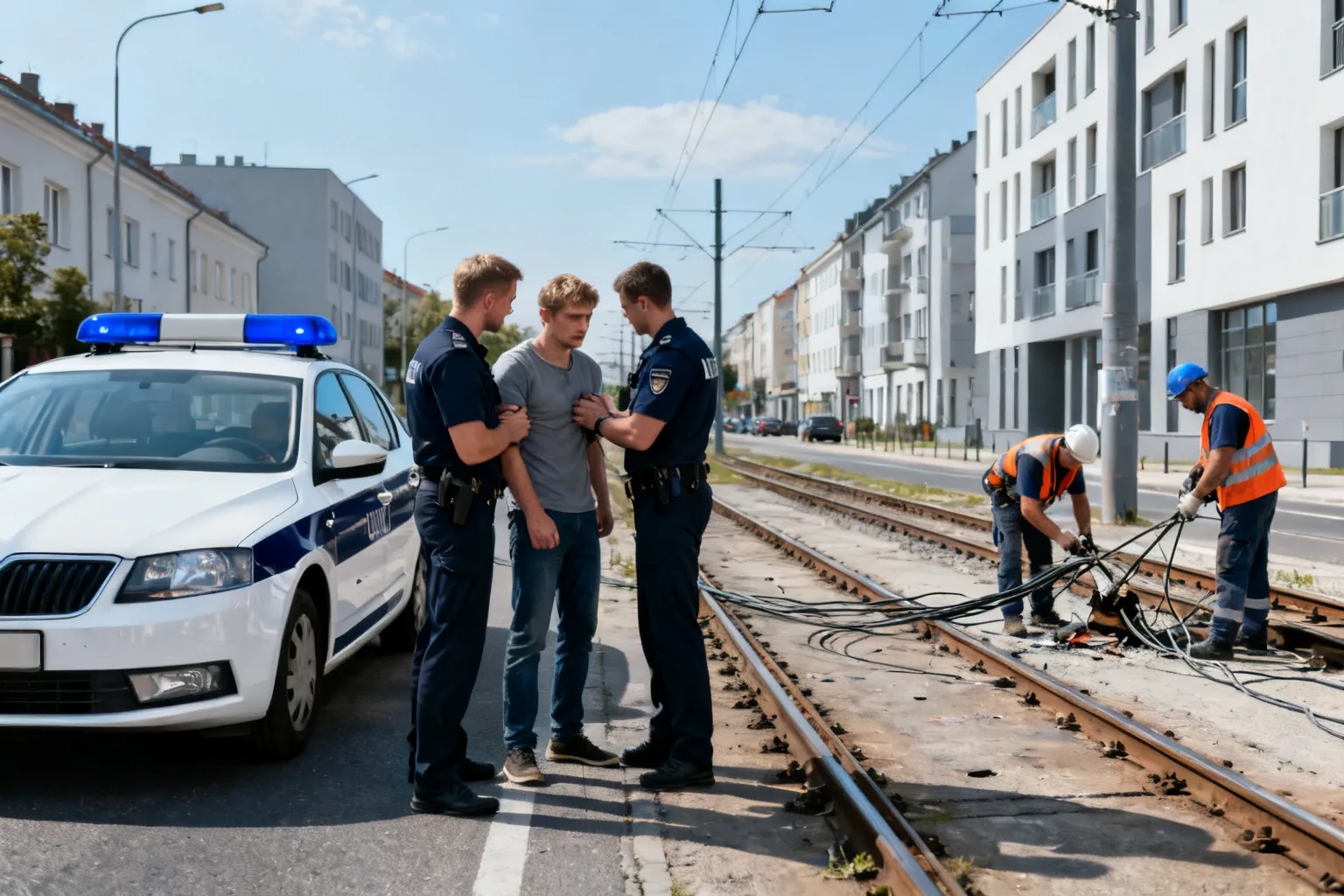 Dwa zatrzymania po przecięciu kabli zasilających na torach w Katowicach