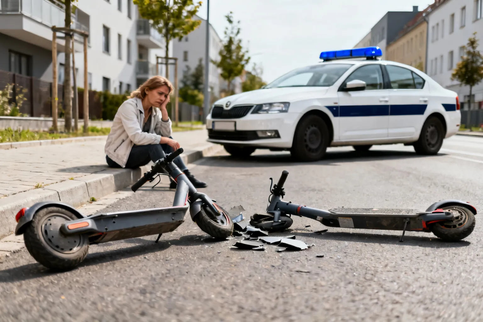 Zderzenie dwóch hulajnóg w Katowicach. 33-latka trafiła do szpitala